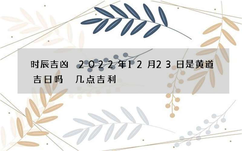时辰吉凶 2022年12月23日是黄道吉日吗 几点吉利